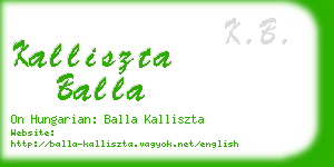 kalliszta balla business card
